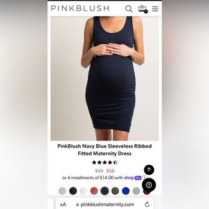 *BUNDLE OF 3*  Pinkblush Ribbed Ruched Sleeveless Maternity Dresses Size Medium